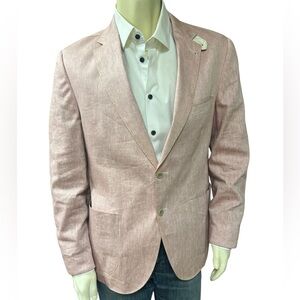 Kroon men’s linen cotton blazer lt pink size 40R excellent condition for spring